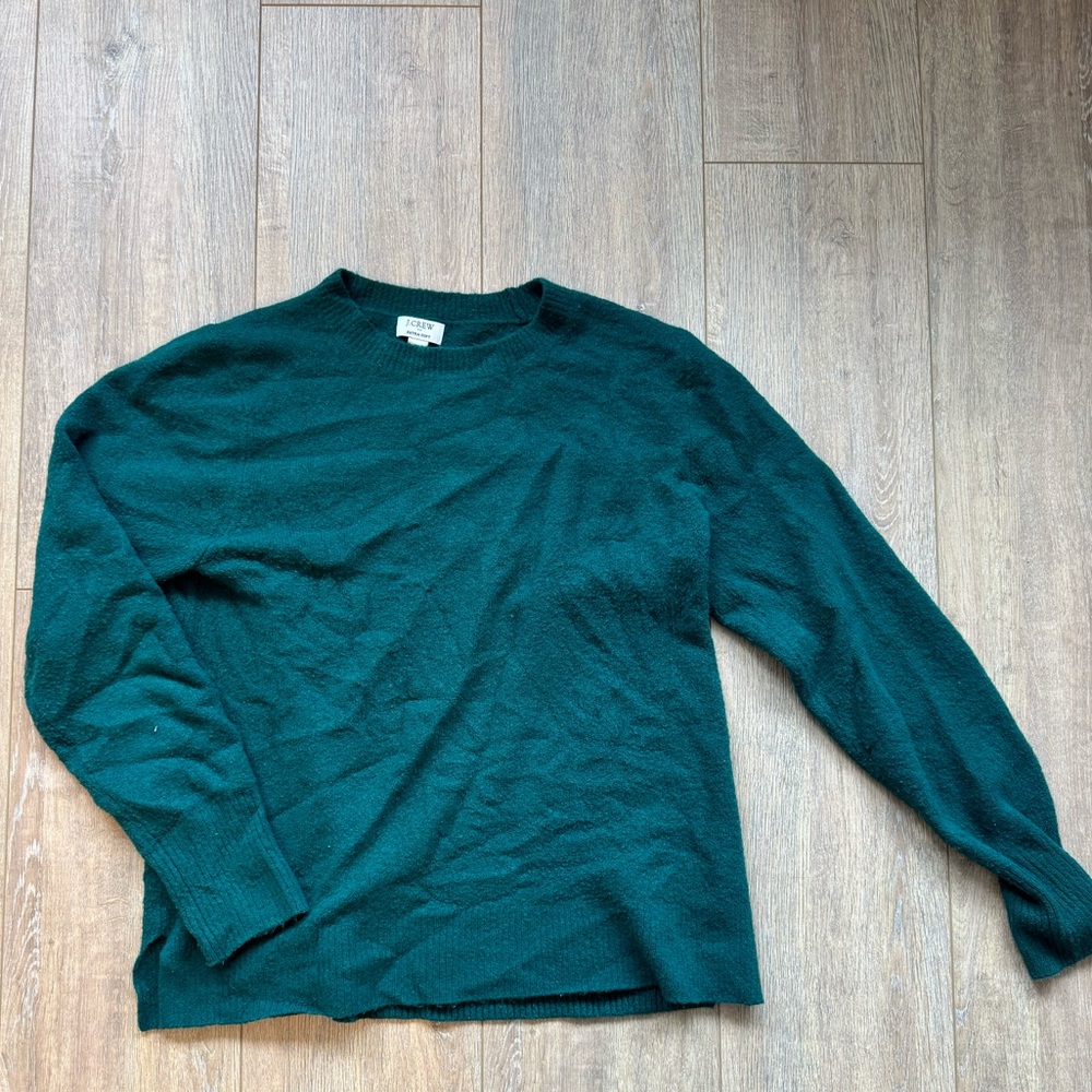 J. Crew Green Crewneck Sweater